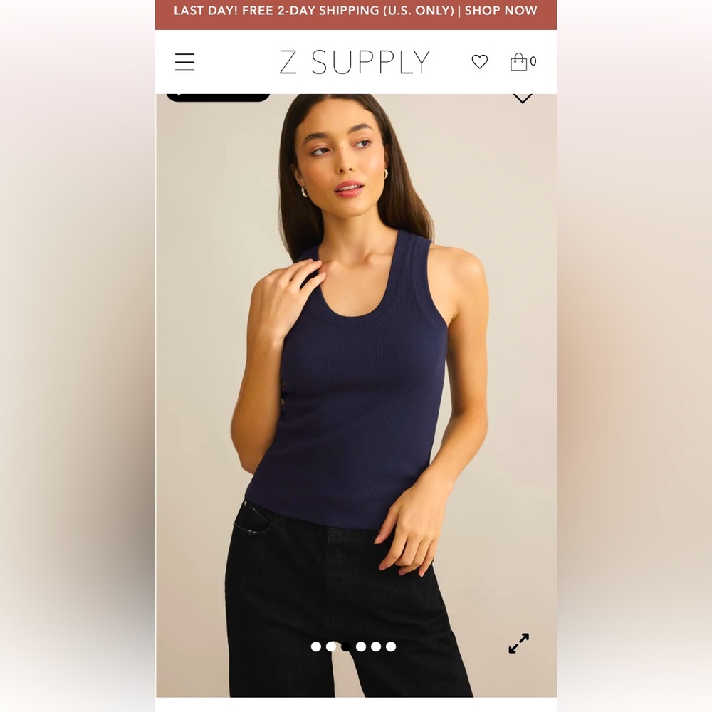 Z SUPPLY Women's Sirena Ribbed Tank Size S NWT